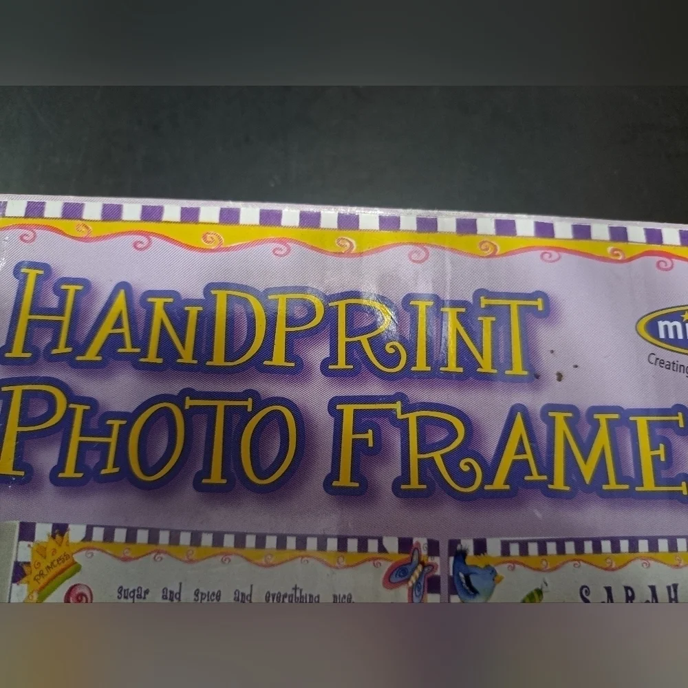 NIB Milestones Handprint Photo Frame Fits 5x7 Photo